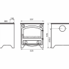 Bransdale Eco Smoke Control: There is a heat shield supplied with this freestanding stove, which fits on the back panel. If this is fitted, allow an additional 30mm to the depth shown on this diagram.