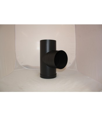 90 Tee With Cap Matt Black 6inch 150mm